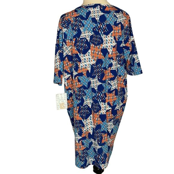 Lularoe  Blue Red White Americana Stars Tunic Shirt XS - Picture 2 of 8